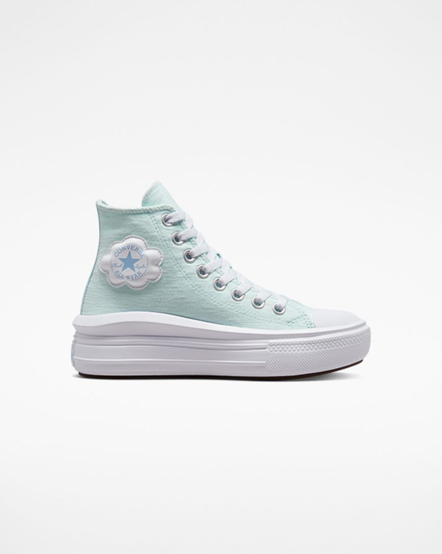 Zapatos Plataforma Converse Chuck Taylor All Star Move Cloud Patch Altas Niña Azules | PE L84E02